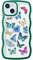 UICEAM Compatible with iPhone 7 Plus/8 Plus Case Clear with Butterfly Design for Women Girls,Aesthetic Cute Girly Wavy Shockproof Phone Cover for iPhone 7plus/8plus (Butterfly/Green)