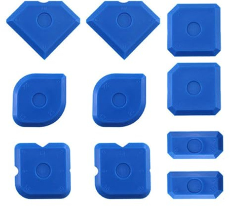 10Pcs Sealant Finishing Tool, Multi-Edge Sealant Applicator Tools, Blue Portable Former Smoother Mastic Tool, Suitable for Bathrooms Kitchen Tile