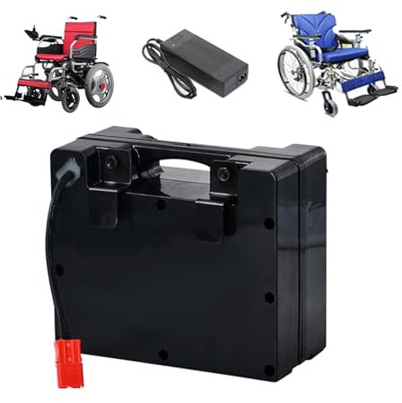 HJGHY 24V 12Ah 18Ah Lithium Battery Pack 24V Electric Wheelchair Battery 24V Rechargeable Battery with Charger and Anderson Plug for 0-500W Electric Wheelchair Motor,24V,12Ah