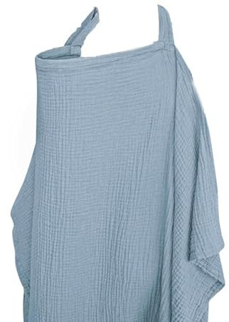 Soft Cotton Breastfeeding Cover - Multi-Use Nursing Cover, Privacy Scarf, Car Seat Canopy, and Nursing Apron for Moms - 100% Breathable Cotton, Machine Washable