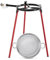 TIENDA EURASIA – Set Paellero de Gas | 3 Patas Reforzadas de 85 cm de alto + Paellera Pulida Color Plata + Quemador Redondo | Apto para Exterior | Color Negro y Rojo | Soporta hasta 60 Kg (38 cm)