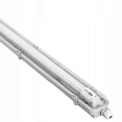 LumenTEC G13 LED Feuchtraumleuchte IP65, 1x T8 LED, 9W 1215LM 60cm, IP65 Feuchtraumleucht, Wannenleuchte, Leuchtstofflampe, Kaltweiss 6000K, 1x KW