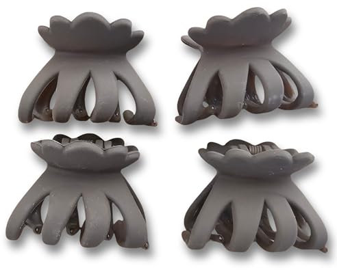 PARENCE.- Lot de 4 Mini Pinces à Cheveux - Ressort Métallique Solide, Dents Imbriquées et Rondes - Accessoire Compact et Pratique pour Femmes - 4x3cm