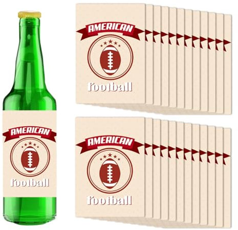 Etiqueta engomada de la botella de agua de fútbol,Etiquetas impermeables para botellas de agua,24 etiquetas impermeables de fútbol americano - Divertida pegatina para botella de agua para reuniones de