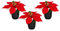Künstlicher Weihnachtsstern im schwarzen Topf 20 cm - 3er Set - Kunstblume Poinsettia in naturgetreuer Nachbildung - Christblume Deko Pflanze Seidenblume Kunstpflanze Winterblume mit samtigen Blüten