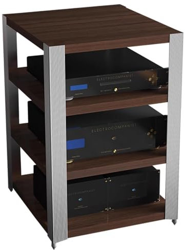 Elitix HiFi Rack Professionelles Audio-Video-Regalsystem, Platzsparend, Büro-Plattenspielersystem/Konsolenregal, Organizer für Elektronische Geräte, Vintage-Medienkonsole(L)