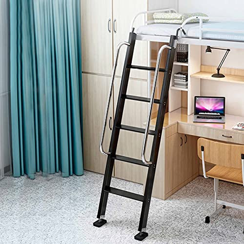 YTXFRHOD Trittleiter, 66 Zoll hohe Etagenleiter für Wohnmobile mit abnehmbarem Drehhaken und Handlauf, robuste Bettleiter für Schlafsaalbett und Hochbett, tragbare Bibliotheksleiter, Tragkr