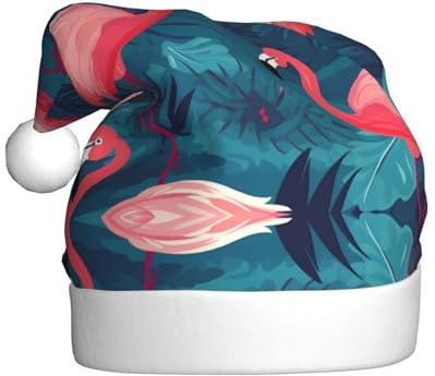 WHJWZY Cappello di Natale per adulti - Accessorio festivo | Halloween, cerimonie annuali, feste di festa, stampa fenicottero rosa