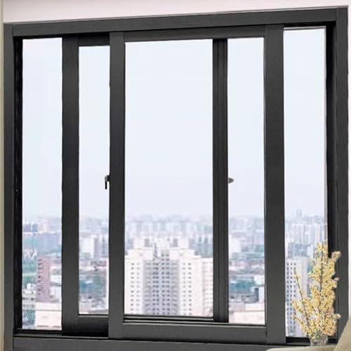 HWLL Finestre Finestra Scorrevole Orizzontale Grigio Scuro, Finestre per Bagni a Filo in Lega di Alluminio, Finestra Sostitutiva per Garage/Cantina(WxH 60x30cm(23.6x11.8in))