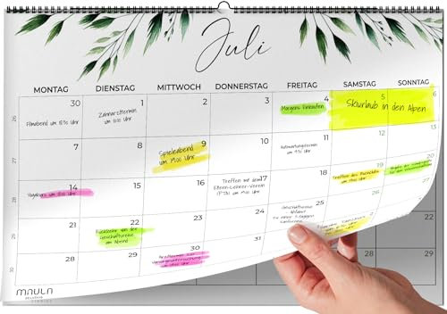 Familienplaner 2025 2026 - Familienkalender & Wandkalender 2025 2026 für Zuhause, Büro und Familie - Jahreskalender 2025 2026 - Juli 2025 bis Dezember 2026 - Praktischer Kalender für Wand und Planung