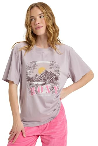 Roxy T-Shirt, kurzärmlig, Hangloose, Poster, Violett, Größe XS