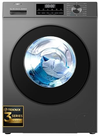 Teknix 3 Series TK3W814XS 8kg Washing Machine - 1400 Spin - 3 Year Parts and Labour Cover - 1 Hour Wash Program - Durable Inverter Motor - Steam Function - Quick Wash - Graphite