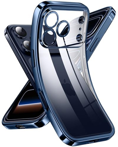Supdeal Crystal Clear Hülle für iPhone 17 Pro Max, Niemals gelb mit Kameraschutz, Silikon Durchsichtig Handyhülle Weicher Passform, Ultra Dünn und Leicht Case Cover, 6,9, Dunkel Blau