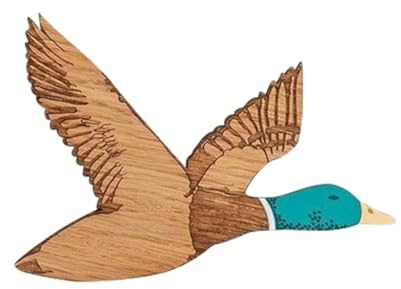 Agwuoetr 1 Pcs Wooden Ducks Wall Decor for Bedroom Rustic Farm Carved Wood Wall Art for Room Kitchen Office,L