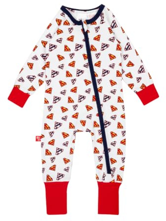 Blade & Rose | Superman Romper Jumpsuit | Unisex Clothing For Babies & Toddlers | For Ages 0-3 Months | White/Red/Navy