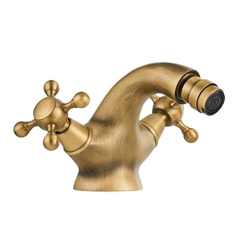 Rubinetto Bidet Rubinetto Bagno Rubinetto Lavabo, Stile Anticato Vintage Ottone Doppia Leva Miscelatore Bagno, Miscelatore Bidet, Bronzo