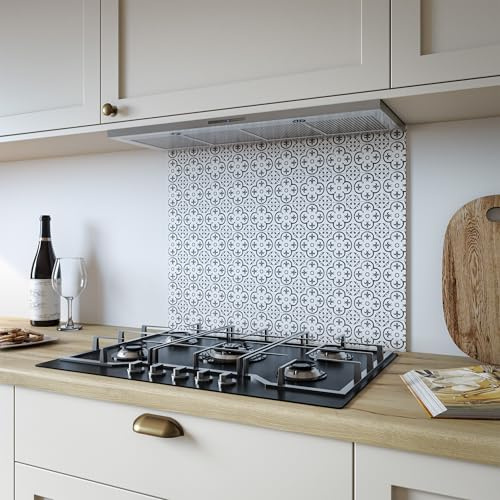 Florence Tile Kitchen Hob Splashback Panel, Heat Resistant Aluminium Splashback, Modern Kitchen Wall Protector, Easy Clean,Easy Installation 600x800mm