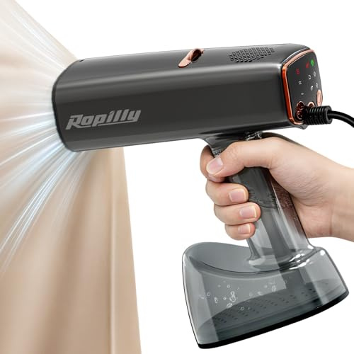 Ropilly Garment Steamer with Suction, 2100W Clothes Steamer for Clothes, 35g/min Powerful Steam, 5000Pa Suction for Easier Ironing, 440ml Water Tank, Fast Heat-Up Handheld Steamer for Home