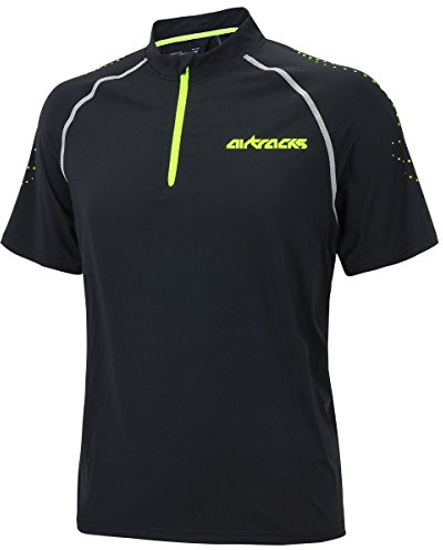 Airtracks Herren Laufshirt Kurzarm Kompressionsshirt Pro Team - Funktionsshirt - Running T-Shirt - Funktionsshirt - Fitness - Jogging - Atmungsaktiv - Schnelltrocknend