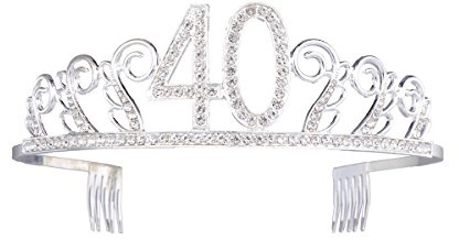 Frcolor Anniversaire couronnes strass anniversaire diadème joyeux 40e fête fête diadème