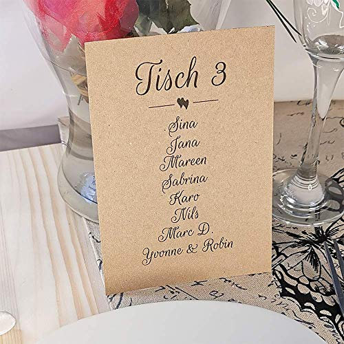 Tischnummer mit Wunschtext Hochzeit Hochzeit Taufe Kommunion Konfirmation Taufe Geburtstag