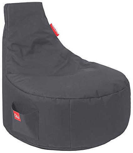 Gamewarez Alpha Black Sitzsack – Gaming-Sitzsack, Gamer-Sessel mit Rückenlehne zum Zocken, mit Seitentasche, robust und reißfest, Made in Germany (grau)