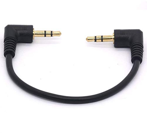baolongking Cavo corto da 3,5 mm ad angolo retto placcato oro 3,5 maschio a maschio a 3 poli TRS
