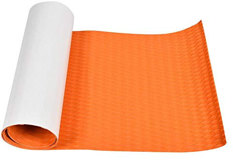 Alomejor Surf Deck Traktionspad Premium Eva Imitation Teak Anti-Rutsch-Traktionspad Griffmatte Dekoration für Boot Kajak Kanu Yacht Pool Step Board(Orange)