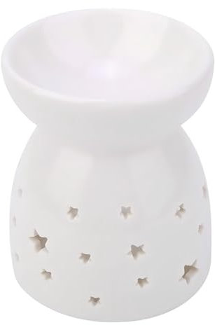 VIFER Duftlampe für Nacht, Keramik-Ölbrenner, ätherische Öllampe, Weihrauchkerze, Aromatherapie, Ofen für Schlafzimmer, Wohnzimmer, Büro (Stern)