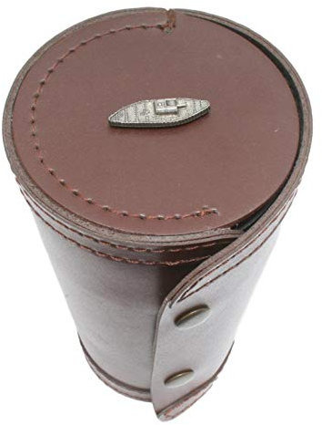 Gamekeepers Cottage gifts WW1 Tank 1-10 Numbered Cups in Brown Leather Popper Case Gift 359