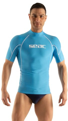 Seac RAA Short Evo Man, Maglia Protettiva Rash Guard per Snorkeling e Nuoto Anti UV