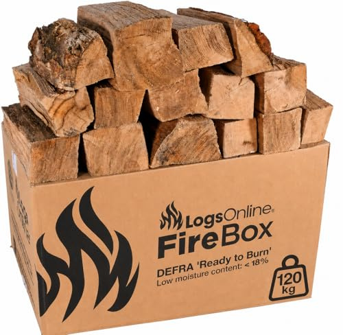 120kg Kiln Dried Birch Hardwood Logs for Wood Burner & Log Burner, Fire Pit | Lights instantly with a bright flame and lovely aroma. DEFRA Ready to Burn, under 20% moisture. For fire pits & open fires.