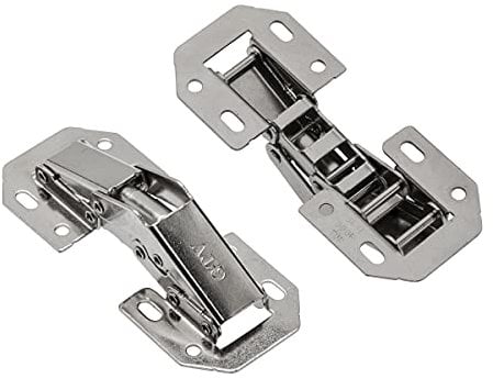 MS Beschläge Gelenkscharnier 1 Paar Klappenscharniere Klappenhalter 90° Schrankscharnier Möbelscharnier Anschraubscharnier vernickelt