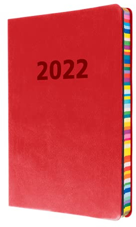 Collins Edge Rainbow Terminplaner 2022, A5, Wochenansicht, Rot