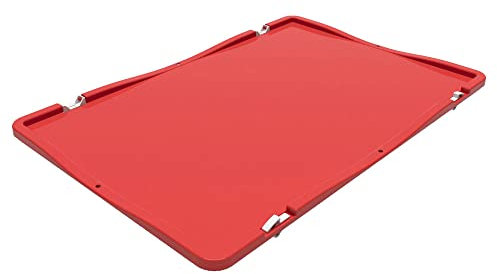 Karton EU Scharnierdeckel für Euroboxen 60x40 cm rot Deckel lebensmittelecht Eurobehälter Transportbox Lagerbox Lagerkiste Stapelbox