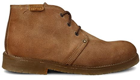 PAYMA - Botín Rústico Hombre de Piel tipo Chukka. Zapato Bota Safari Pisamierdas de Piel Nobuk. Casual, Sport, Jardinería. Cierre Cordones. Suela de Goma. Color: Bota Rústica, Talla: EU 39
