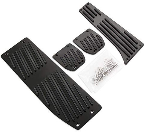 GYJY Pedalkappen Pedalabdeckungen Schwarze Aluminiumlegierung Bremspedalabdeckung Modell 3 Pedale Autopedale, Für BMW X1 M3 E30 E36 E39 E46 E87 E90 E91 E92 E93, Schwarz 4 STÜCKE MT