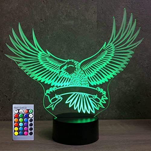 Jinson well 3D eule Lampe optische Illusion licht Nachtlicht 16 Farbwechsel Tisch Schreibtisch Dekoration Lampen mit Acryl Flat USB Spielzeug