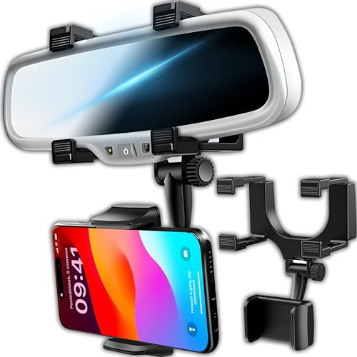 Retoo Soporte Universal para teléfono móvil para Espejo retrovisor móvil para Todo Tipo de Coches más Estable Soporte Multifuncional Smartphone Samsung Phone Huawei