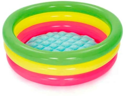 Acan Tradineur - Piscina Hinchable Infantil, 3 Aros,viniloresistente, válvula de Seguridad, 3 cámaras de Aire. Multicolor. 70 x 24 cm (diámetro x Alto)