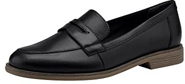 Tamaris Damen Slipper, Frauen Slip On,Businessschuhe,Anzugschuhe,elegant,Office,Freizeit,Slipper,Mokassins,Halbschuhe,Black Leather,40 EU