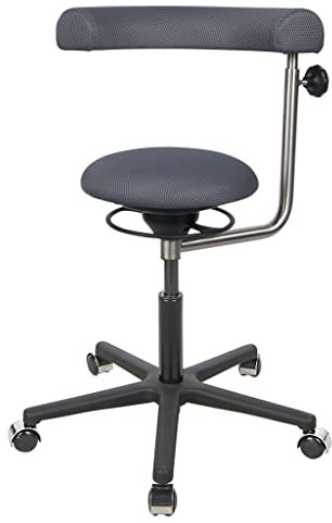BALIMO Office - Bewegungsstuhl - Sitztrainer - ergonomischer Sitzhocker - Hocker mit Schwingeffekt - Rücken Trainer - Bürostuhl - Gestell Schwarz (Dunkelgrau)