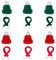 Aliangting 12Pcs Mini Santa Hats Set Wine Bottle Covers Finger Hats Xmas Decoration Mini Knit Hats for Christmas Ornaments
