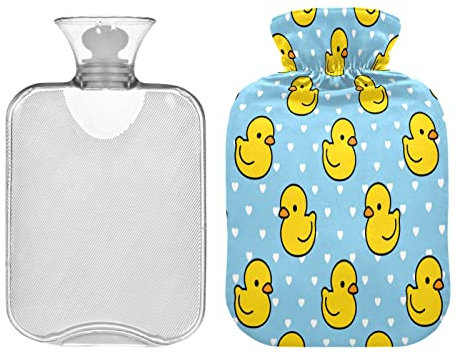 Cartoon süße Ente Wärmflasche 1L Herz Tier Vogel Winter Wärme Wasserflasche Weich Plüsch Bezug Handfüße Wärmer für Kinder Männer Frauen