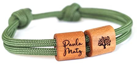 individuelles Holzarmband personalisiert mit Wunschgravur, Namenarmband, Lebensbaum