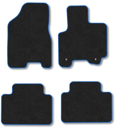 Kia Sportage (2005-2010) Carpet Car Mats | Blue Edge Trim Tailored Fit Floor Mats Full Coverage Protection Accessories Easy Clean Anti Slip Made in the UK