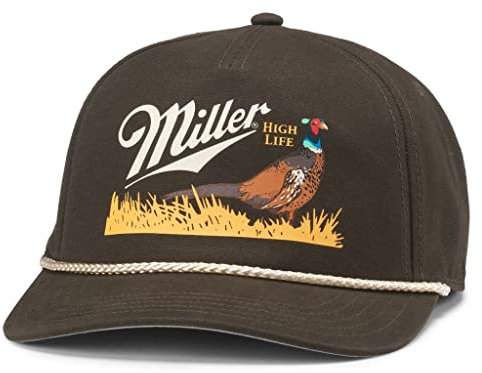 AMERICAN NEEDLE Miller Beer Brands Baseballmütze, offiziell lizenziert, verstellbar, Canvas Cappy (Armeegrün), Einheitsgröße