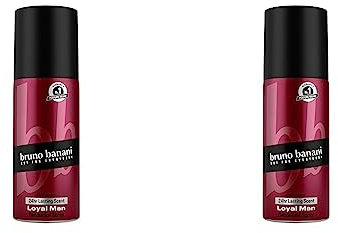 Bruno Banani Fragrance Loyal Man Deo-Bodyspray, Körperspray mit aromatisch-holzigem Herrenduft, 24h lang anhaltend, 150 ml (Packung mit 2)