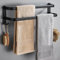 Ticeed Porte Serviette Salle de Bain sans Perçage en Aluminium Double Porte-Serviettes Deux Options de Montage Porte-Serviettes Mural pour Salle de Bain Cuisine Gris, 40cm