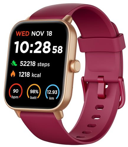 Gydom Smartwatch Donna, 1.8 Orologio Smartwatch Chiamate, Fitness Tracker con Contapassi Cardiofrequenzimetro SpO2, 110 Modalità Sport, Monitoraggio Sonno, Impermeabile IP68 per iOS Android Rosso